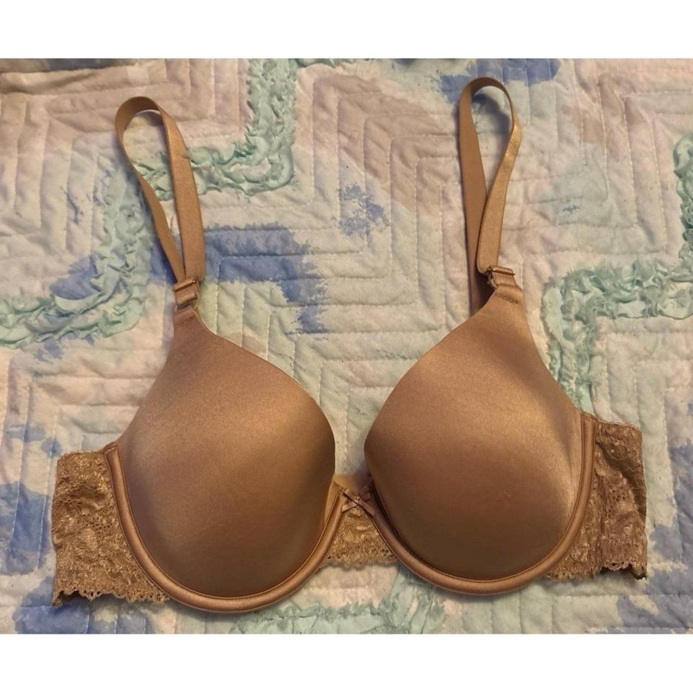 INC International Concepts Tan Lace Detail Lightly Lined Demi Underwire Bra, 38B